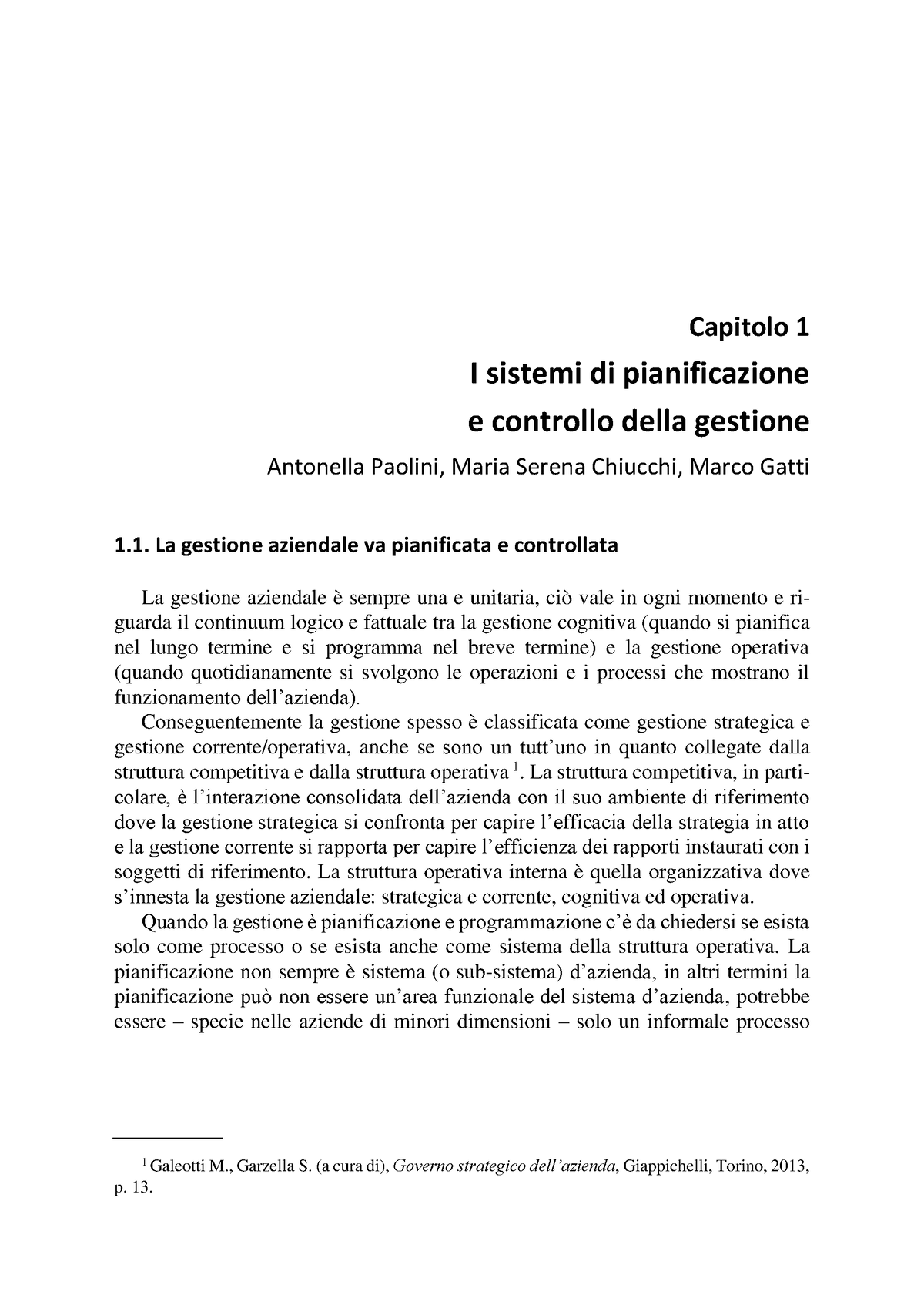 1. Pianificazione E Controllo - La Gestione Aziendale Va Pianificata E ...