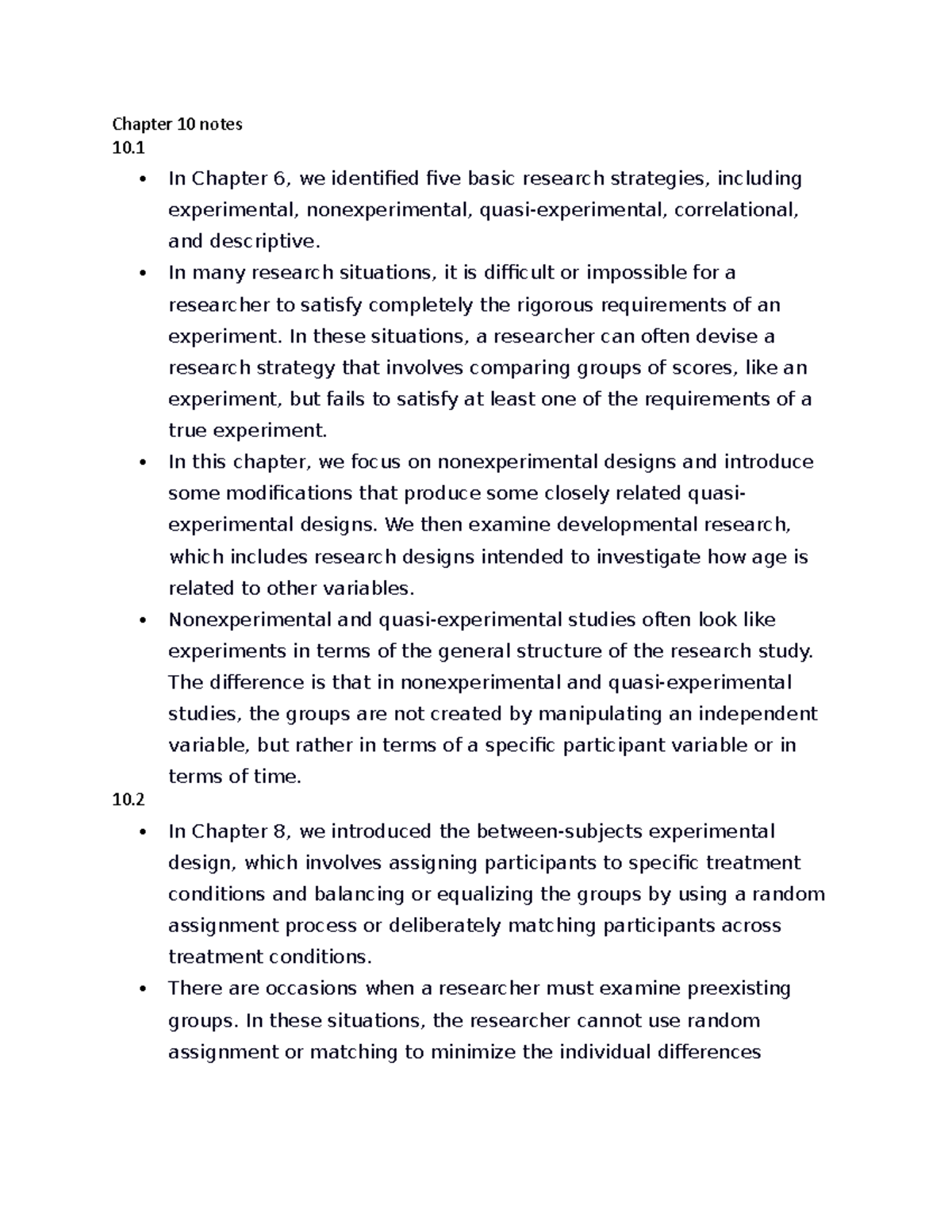 Chapter 10 Notes - Chapter 10 Notes 10. In Chapter 6, We Identified ...