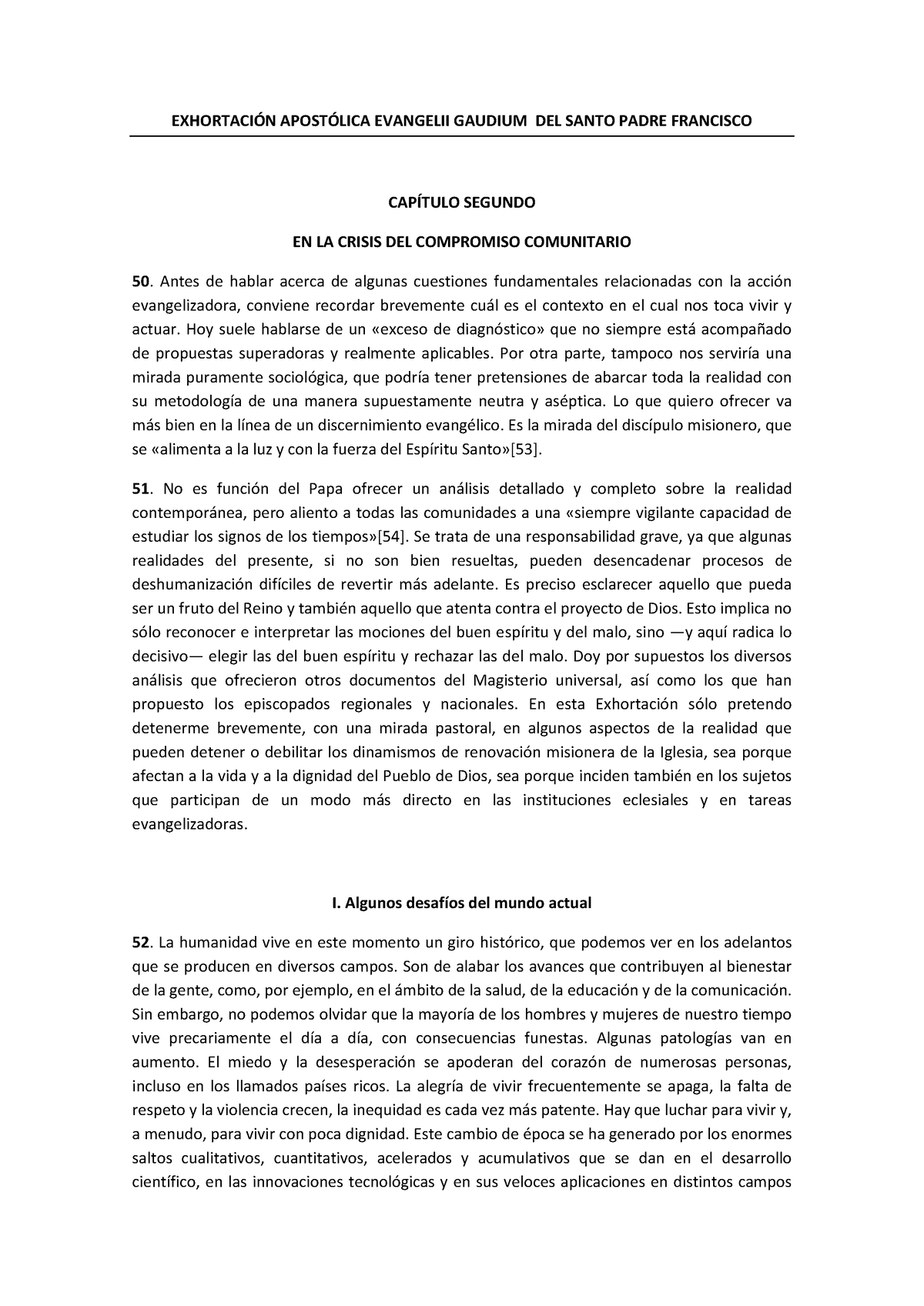 6 - Exhortacion Apostolica Evangelii Gaudium DEL Santo Padre Francisco ...