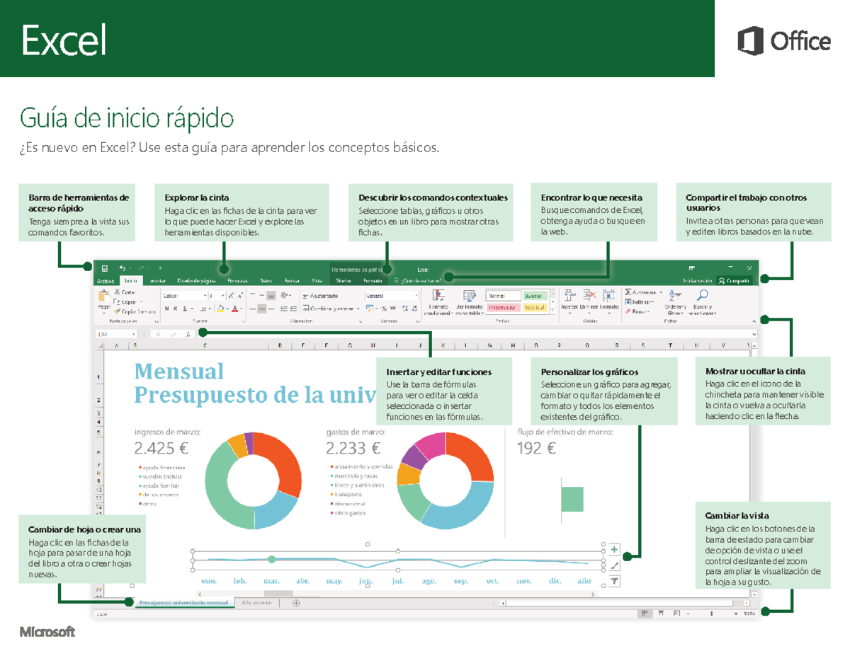 02-Excel - Guía de inicio - Guía de inicio rápido Explorar la cinta ...