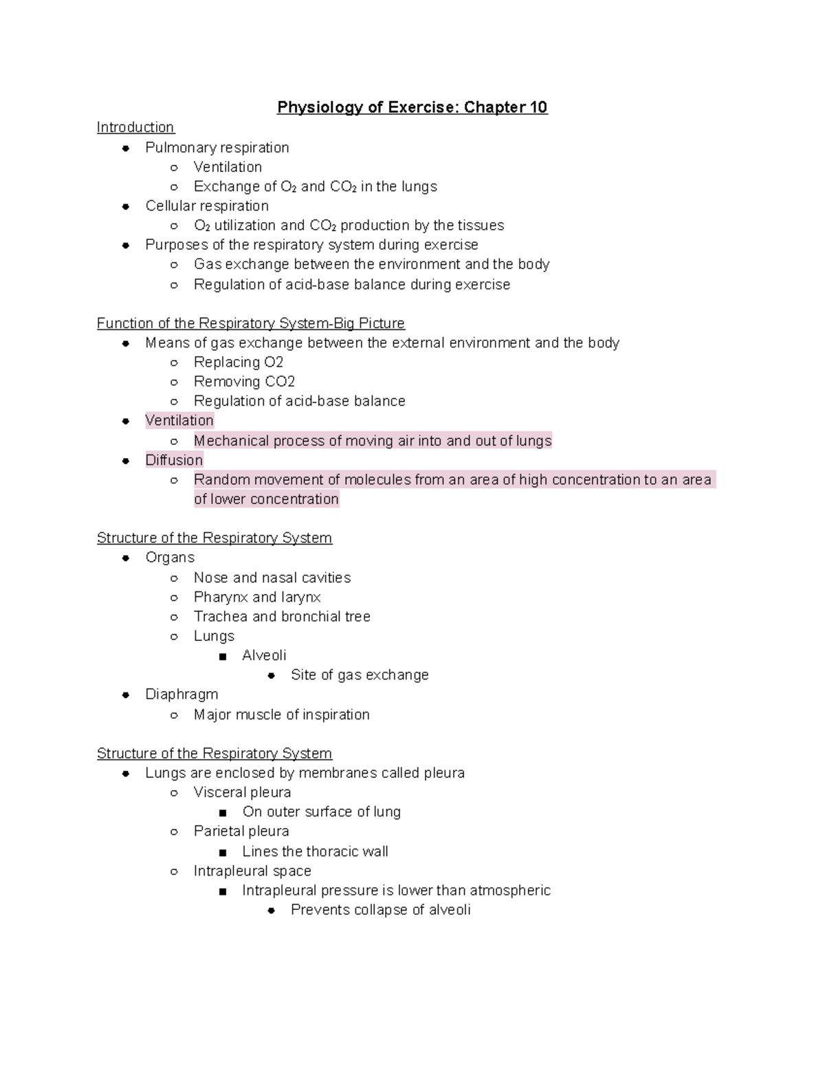 Ch 10 Ex Phys - Chapter 10 Notes - Physiology Of Exercise: Chapter 10 ...