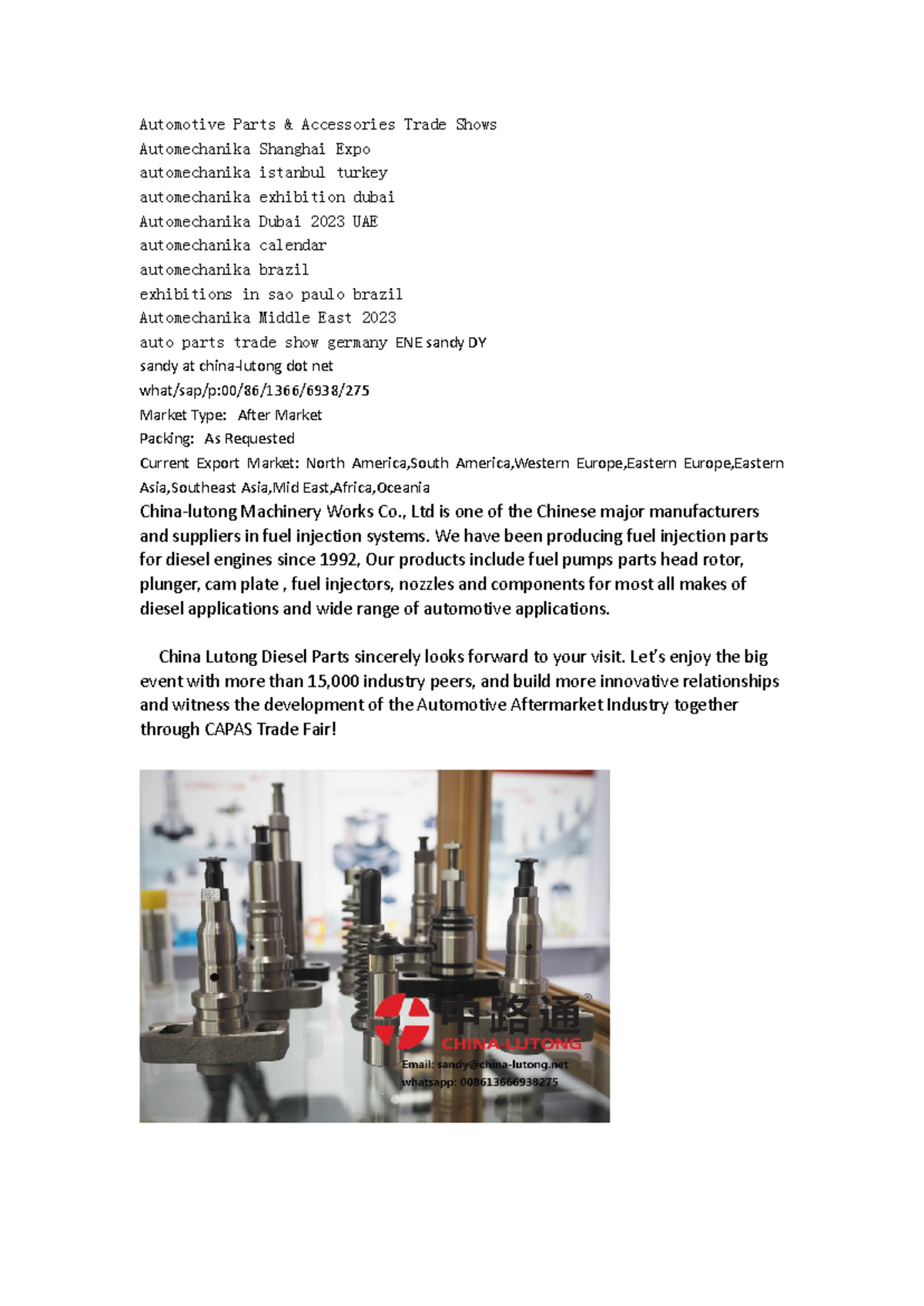 Automotive Parts & Accessories Trade Shows - Automotive Parts ...