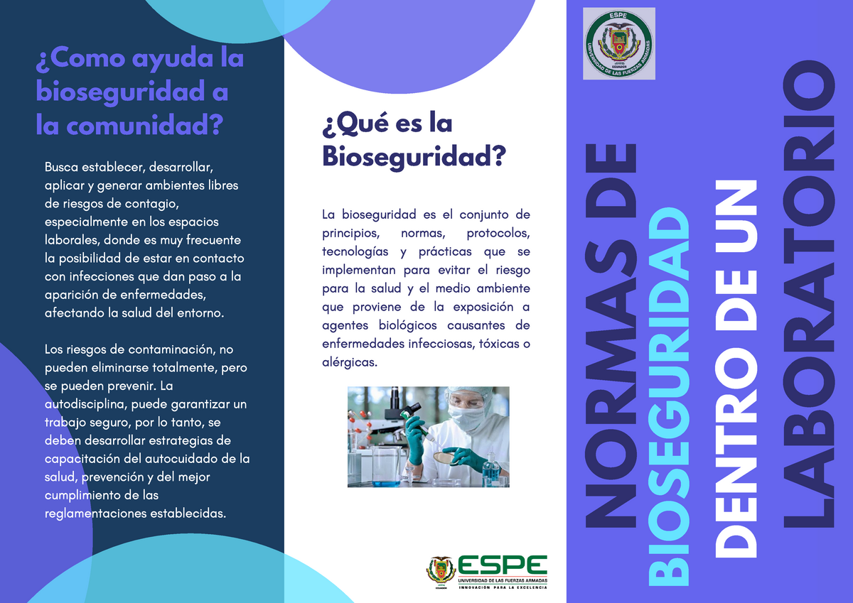 Folleto De Las Normas Bioseguridad Laboratorio Dentro De Un Normas De Qu Es La Bioseguridad