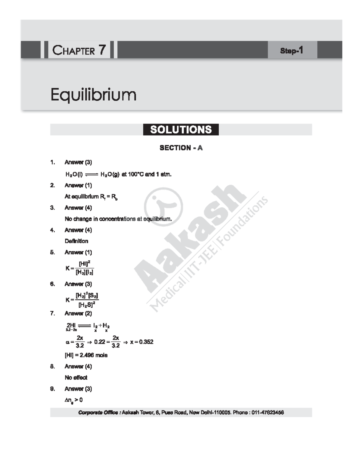 CLS ENG-24-25-XI che Target-3 Level-1 Chapter-7 - CHAPTER 7 Equilibrium ...