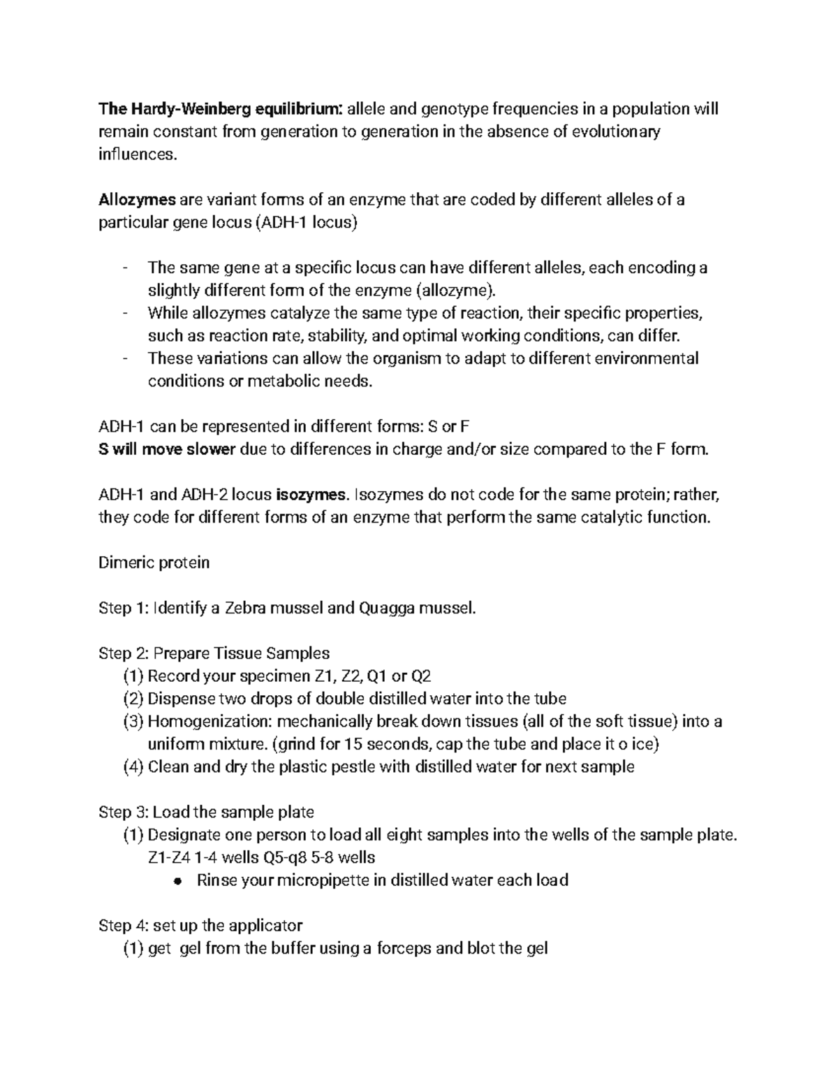 BIO120 LAB 4 - The Hardy-Weinberg equilibrium: allele and genotype ...