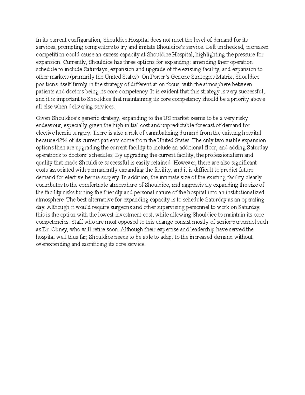 Shouldice hospital case study solution image