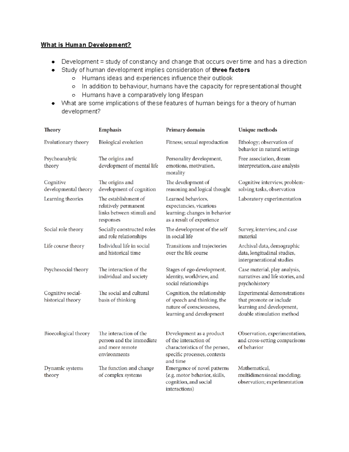 Psych 2550 Lecture 1 - Notes - What is Human Development? Development ...
