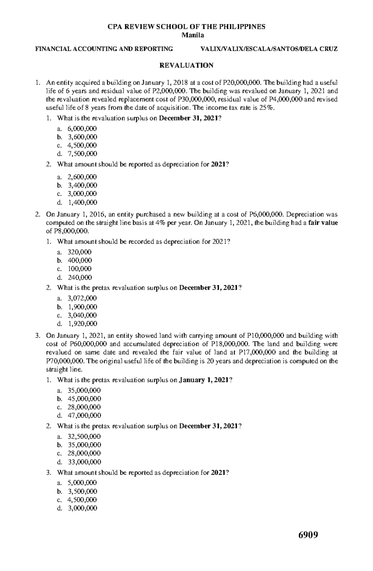 6909 - Revaluation - Nice practice problems to recall FAR concepts ...