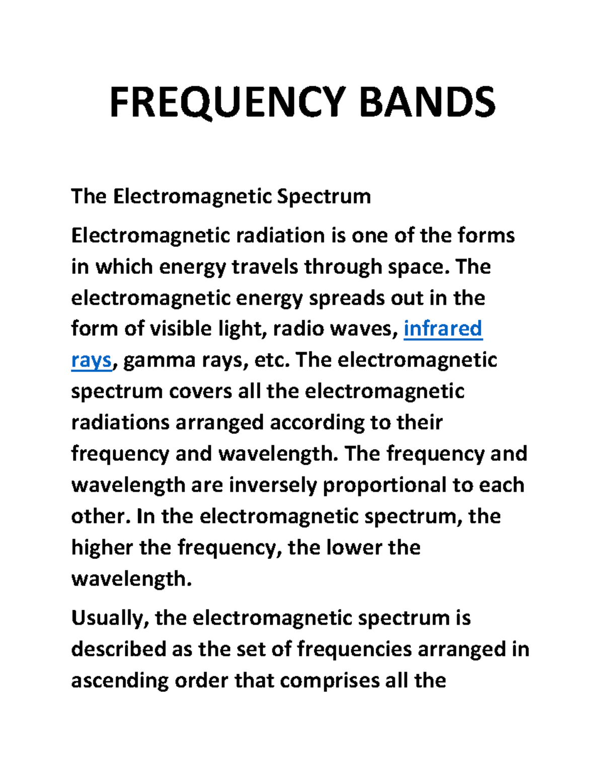 COMM SYS 3 - Communication systems PART 3 - FREQUENCY BANDS The ...