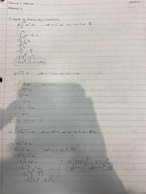 Notes Calc2 Integration and trig sub - Integration 25/10/ V0 - l t V1 ...