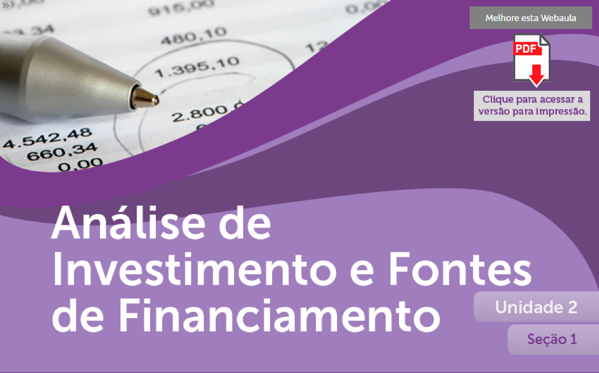 Analise Inves Font Finan Un2 S1 - Análise De Investimentos E Fontes De ...