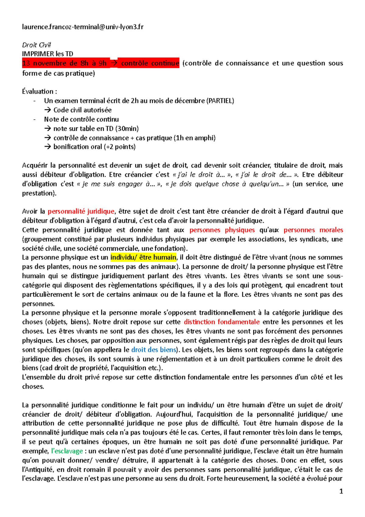 dissertation l1 droit civil