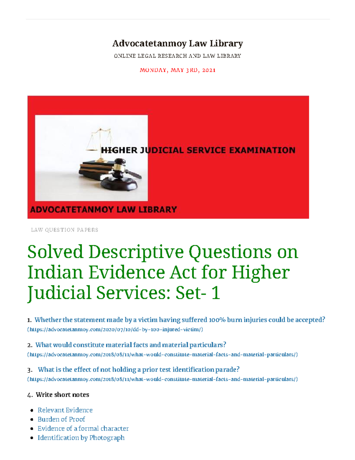 solved-descriptive-questions-on-indian-evidence-act-for-higher-judicial