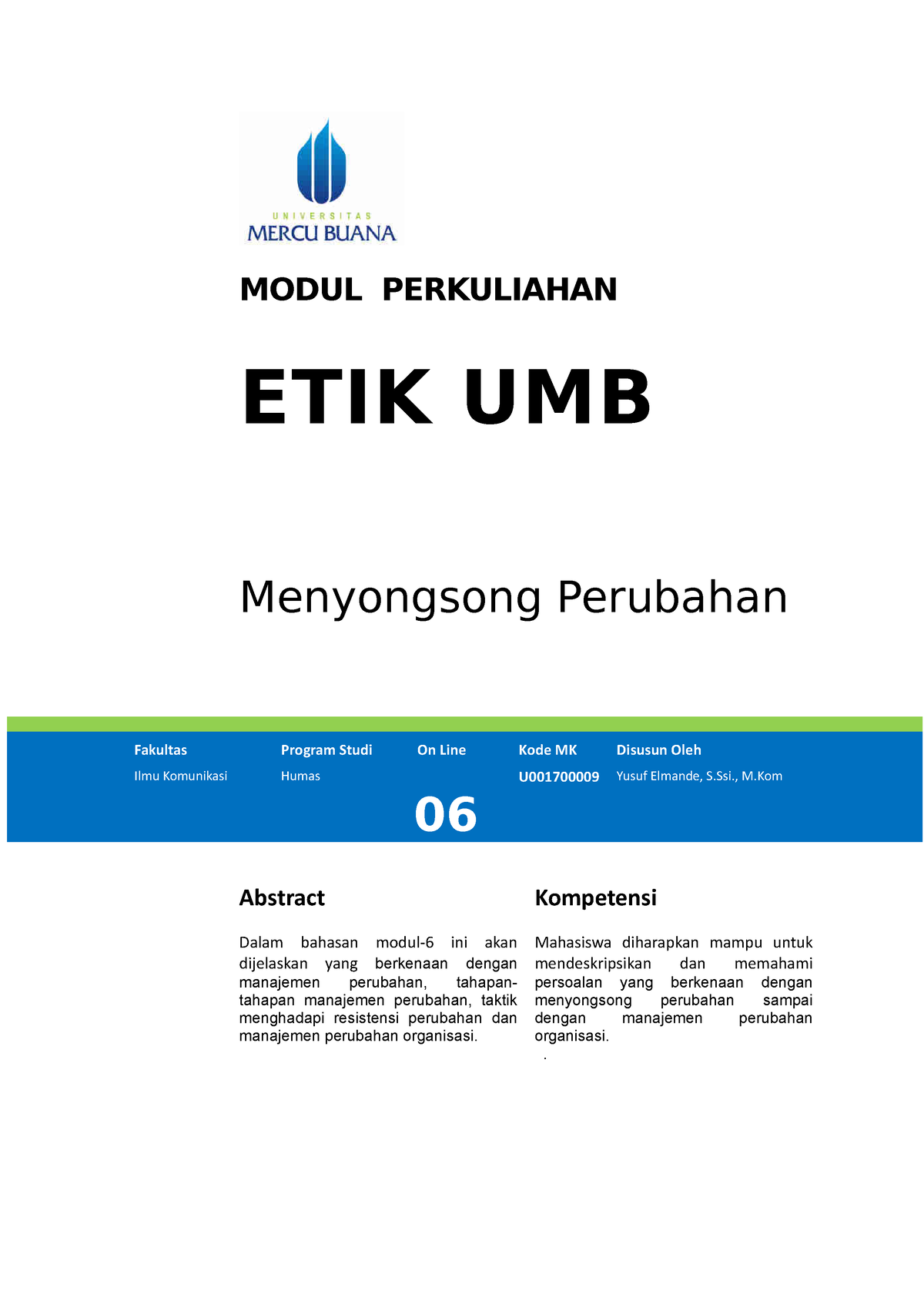 Modul-6 ETIK UMB - MODUL PERKULIAHAN ETIK UMB Menyongsong Perubahan ...