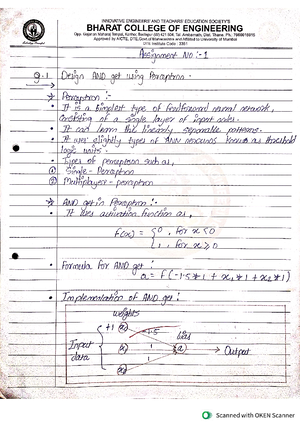 DL assignment 2 - dl subject handwritten notes - INNOVATIVE AND ...