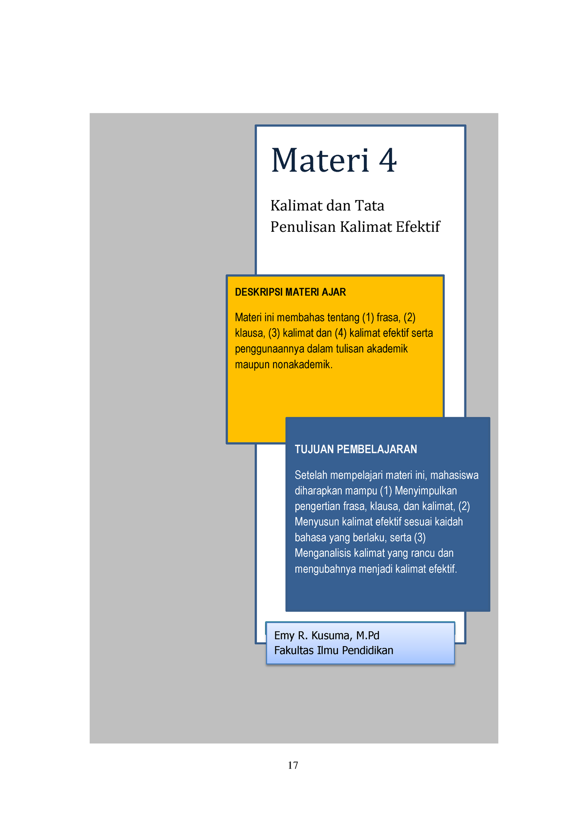 Kalimat Dan Kalimat Efektif - Materi 4 Kalimat Dan Tata Penulisan ...