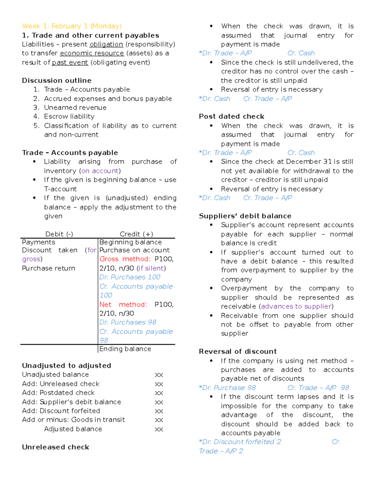 Lecture Notes - 1st sem - Week 1: February 1 (Monday) 1. Trade and ...