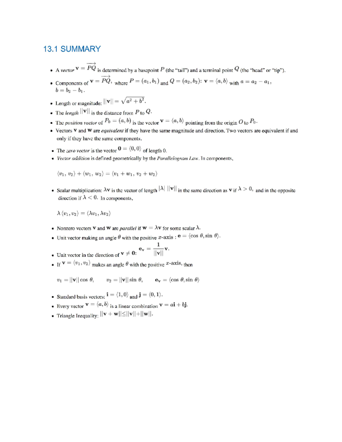 Formula Sheet Midterm - Math 32A - Studocu