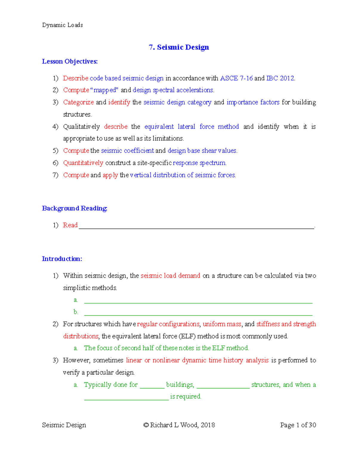 7. Seismic Design - Earthquake Engineering topics - 7. Seismic Design ...