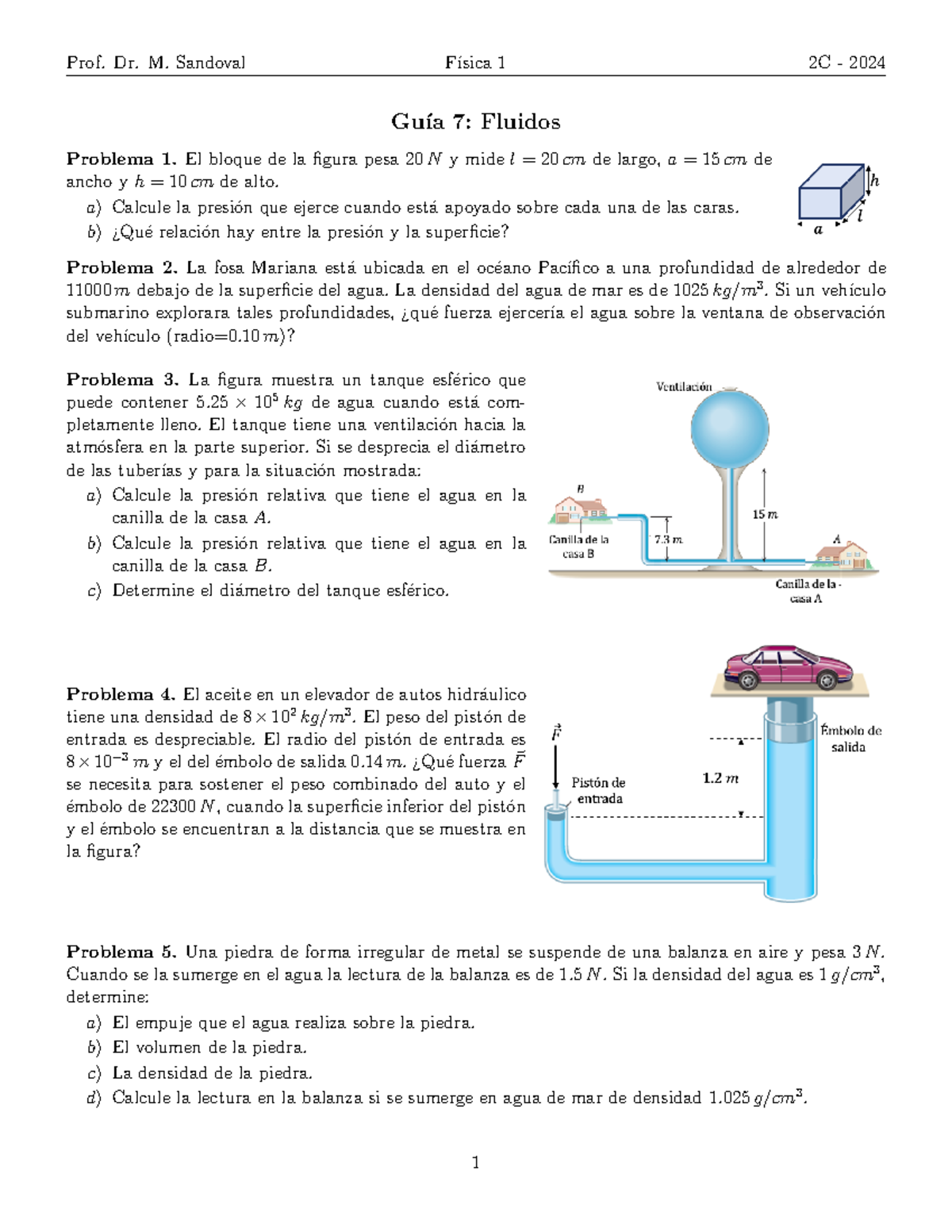 7 Fluidos-2C 2024 Sandoval - Prof. Dr. M. Sandoval F ́ısica 1 2C - 2024 ...