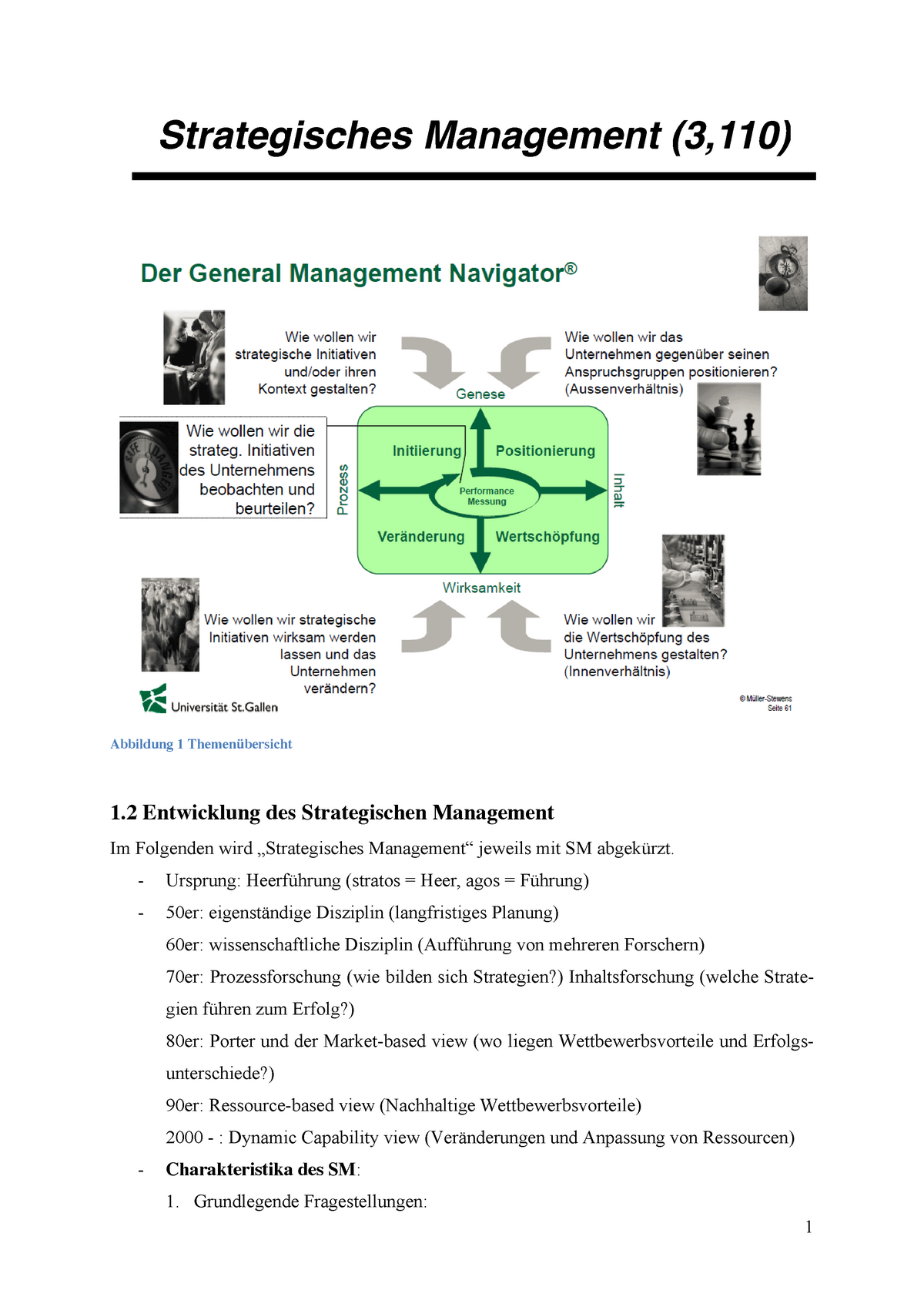 Zusammenfassung Buch Strategisches Management - 1. Einführung In Das ...