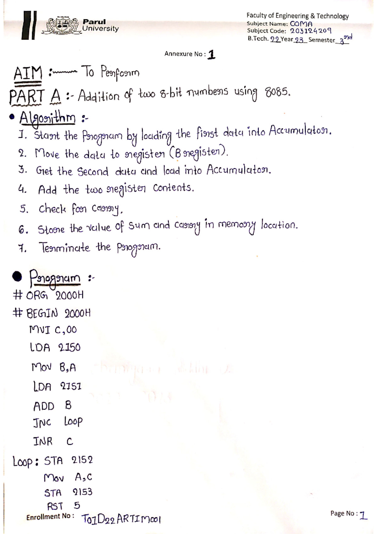 COMA Practical - Coma - Computer organization and microprocessor ...