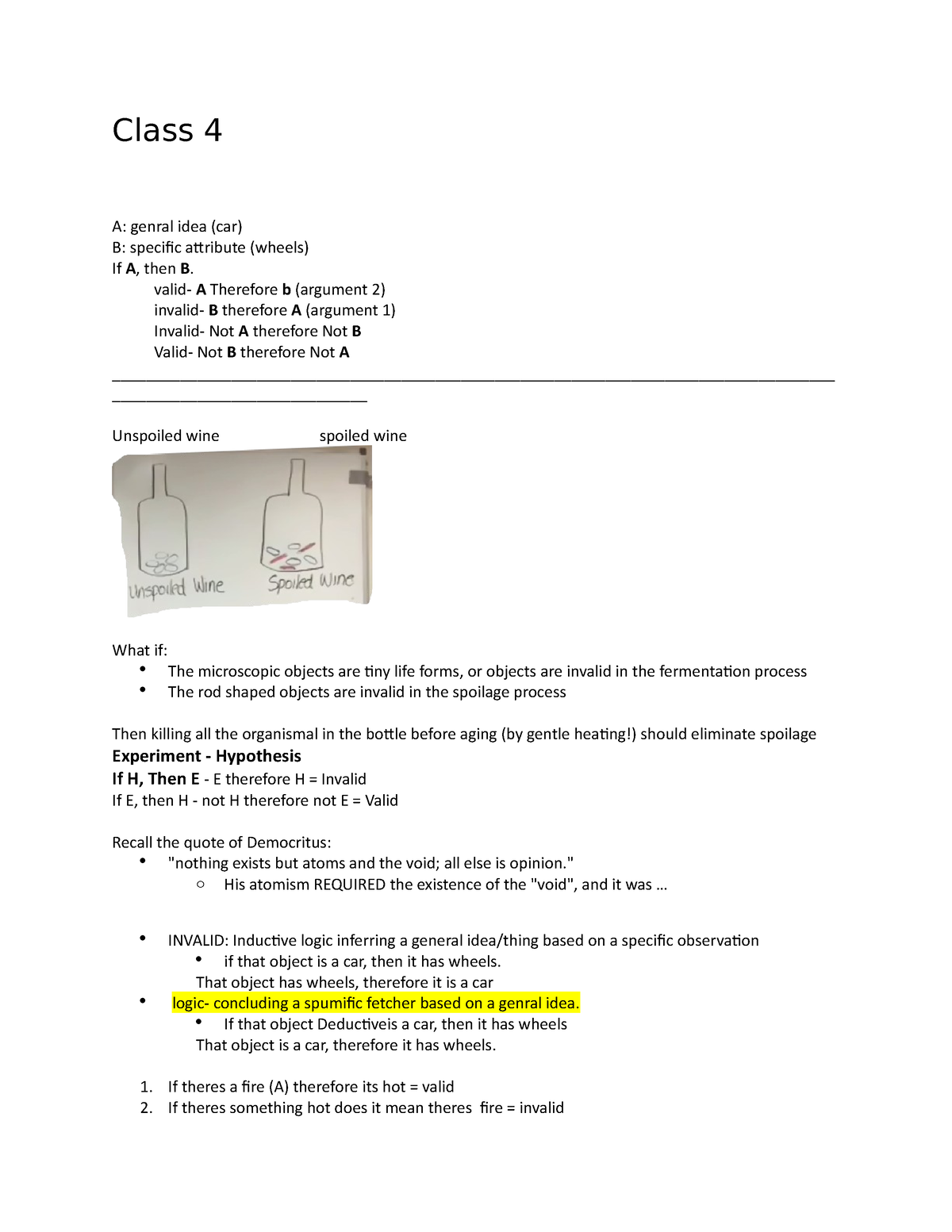 Class 4 Chem 102 Lecture Notes Class 4 A Genral Idea Car B Specific Attribute Wheels If 4774