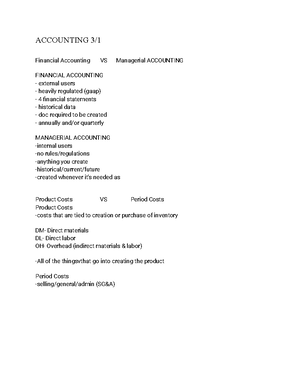 Chapter 18 accounting - 1 Accounting Chapter 18: Managerial Accounting ...