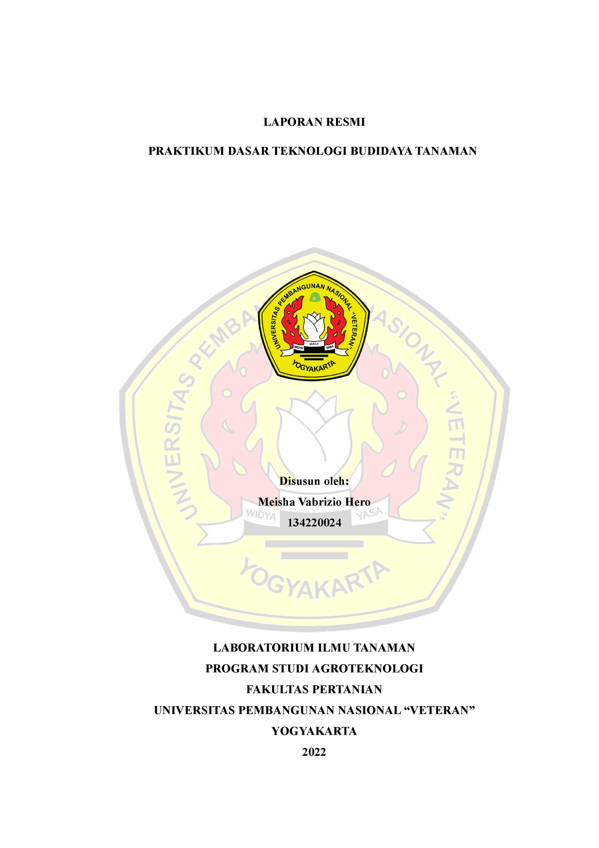 Laporan Resmi - LAPORAN RESMI PRAKTIKUM DASAR TEKNOLOGI BUDIDAYA ...