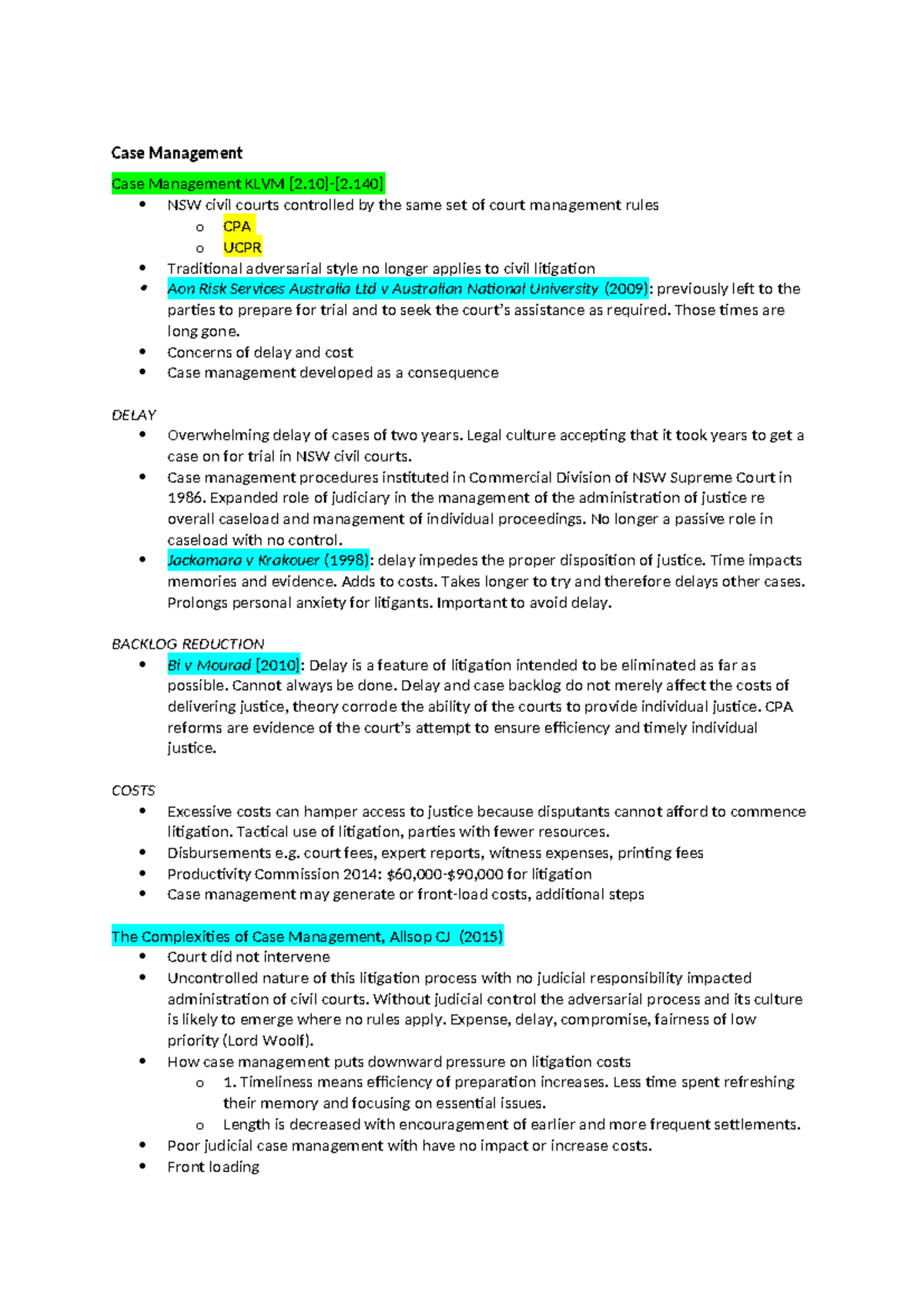 RCD Notes - Case Management - Case Management Case Management KLVM [2 ...