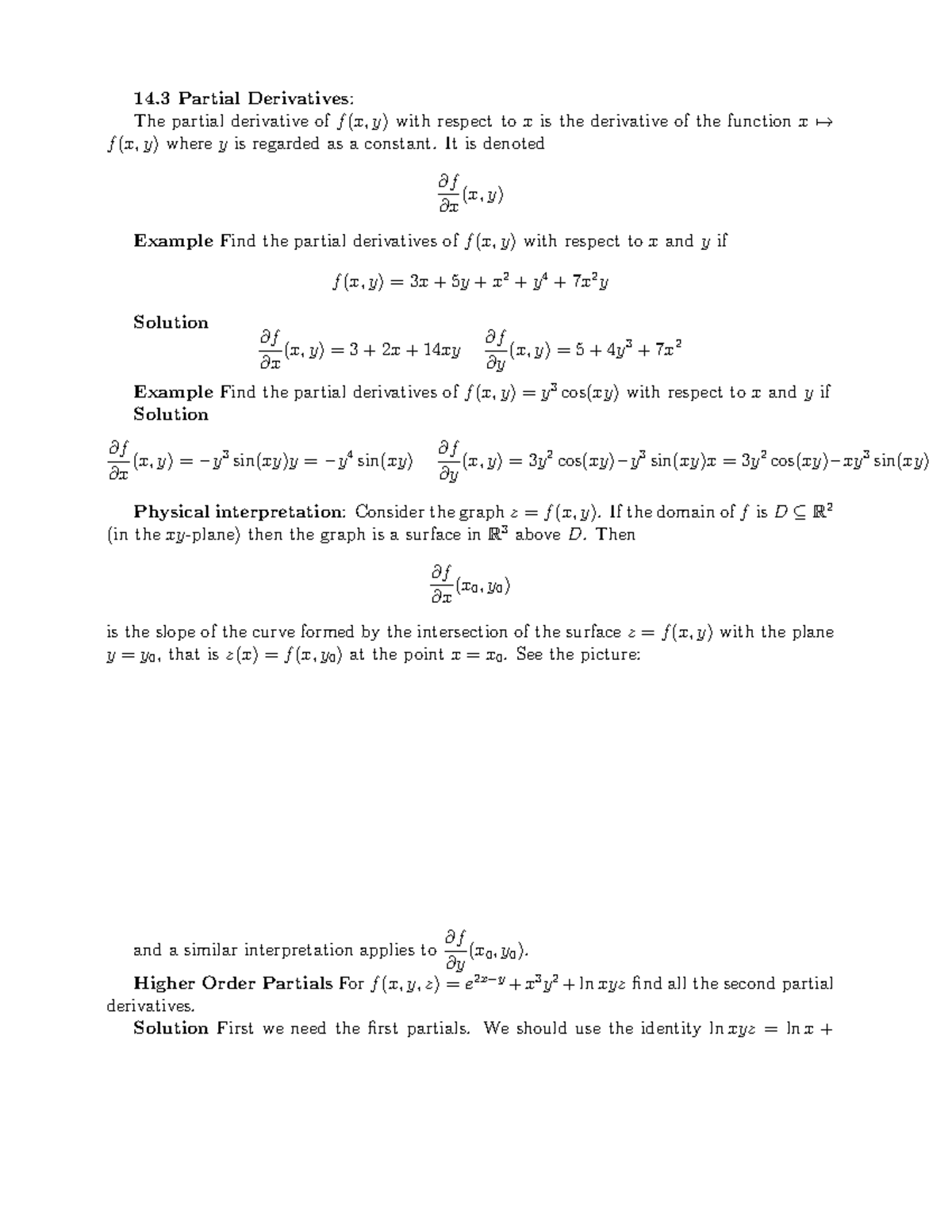 T14 3partial Notes Math 2850 Elementary Multivariable Calculus Studocu