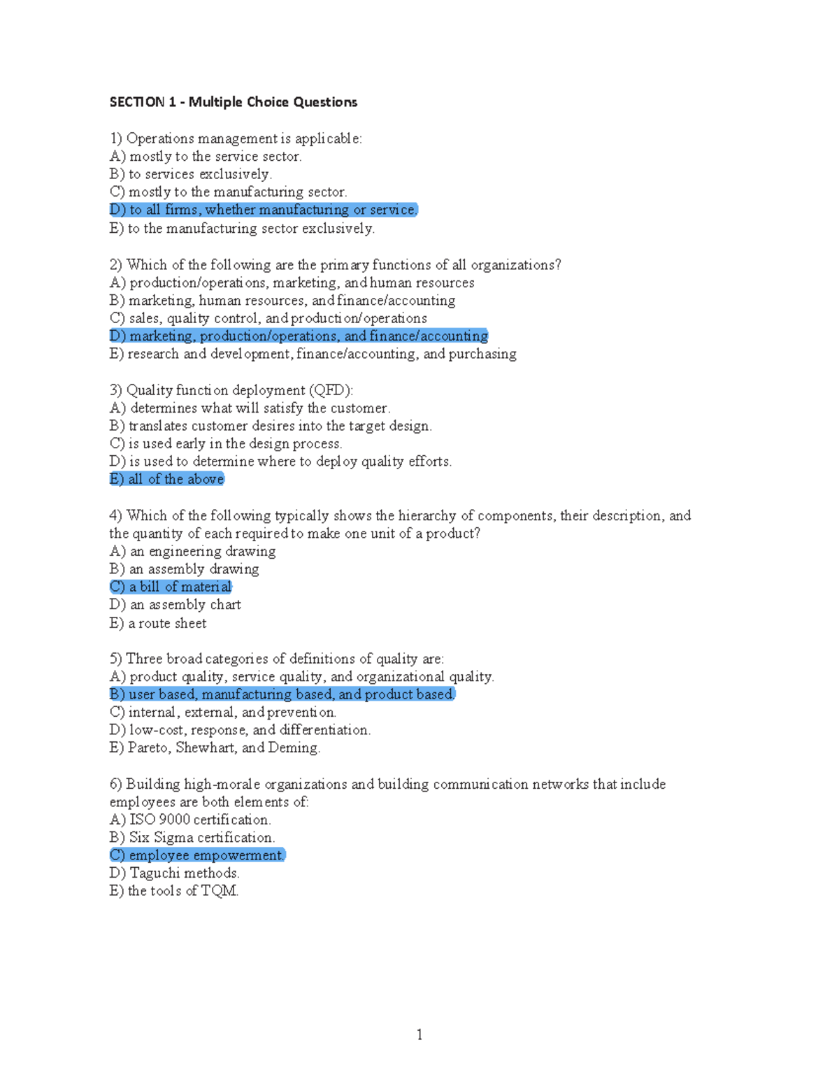 MPP Practice Final Exam - Questions and Answers 2023 - SECTION 1 ...