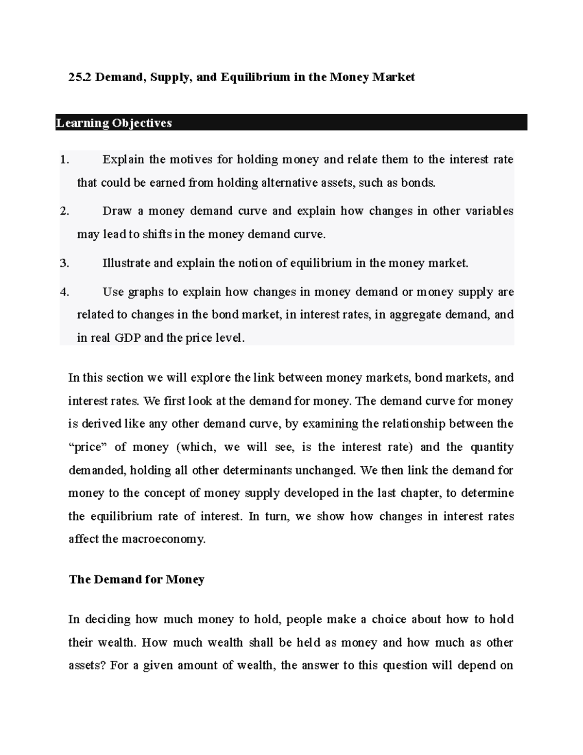 Unit - 5 Money Market - Qns & Ans - 25 Demand, Supply, and Equilibrium ...