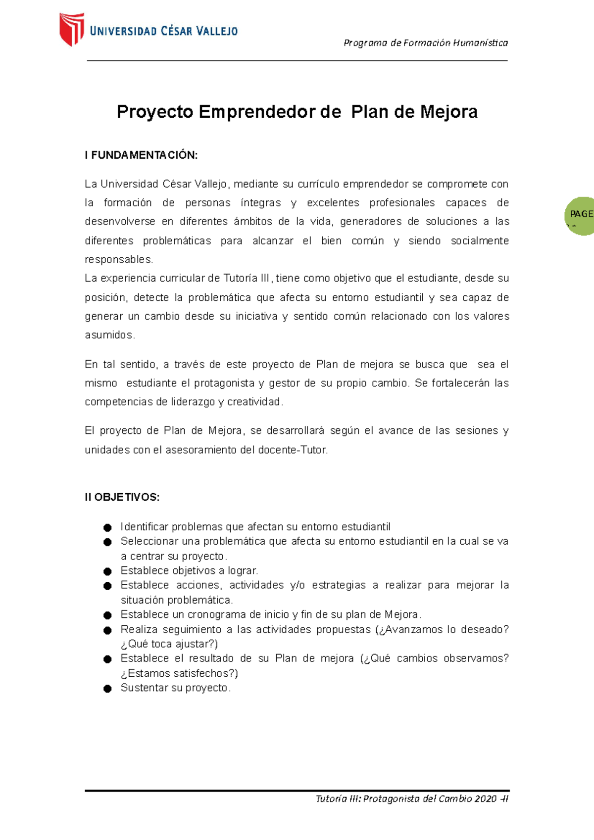 Ejemplo De Un Proyecto De Emprendimiento Image To U 2003