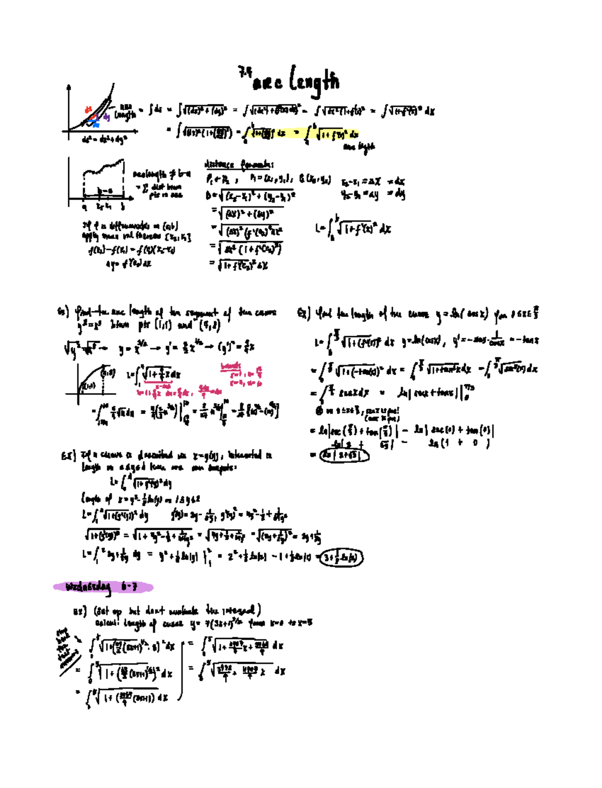 7.4 Arc Length - Mj 44 g are length ftp fFdaypdx fbFfixidxds ...