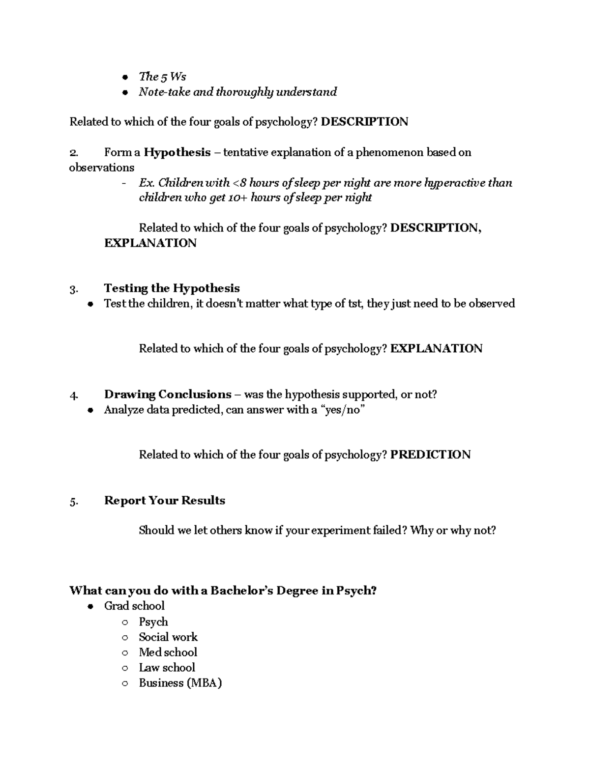 Psych 100 - Brian Crosby - The 5 Ws Note-take and thoroughly understand ...