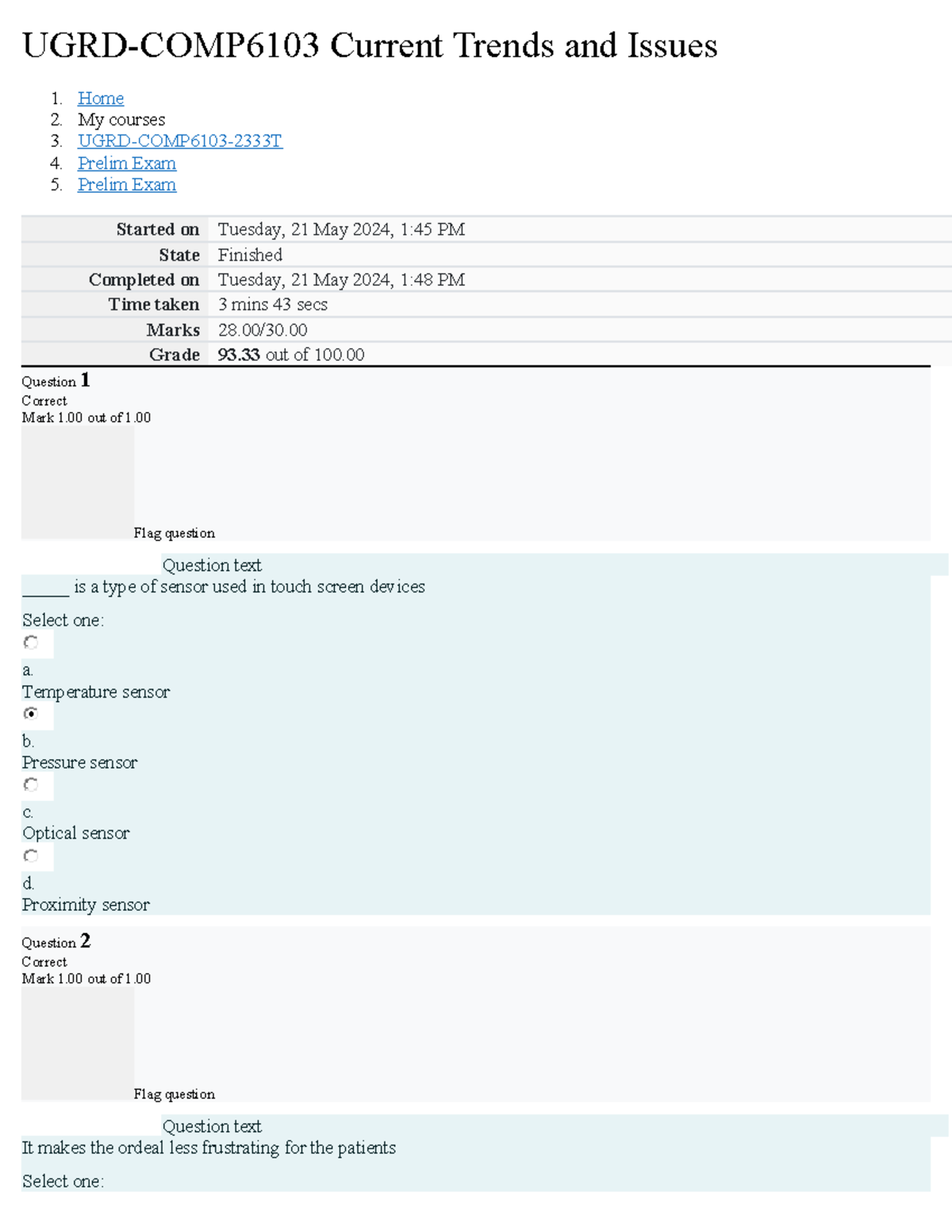 Current Trends - Answer Key - UGRD-COMP6103 Current Trends And Issues 1 ...