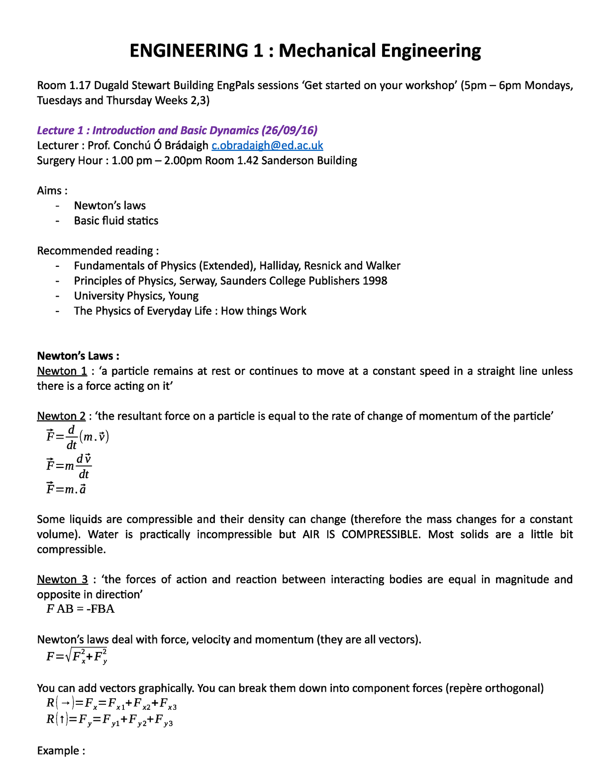 Mechanical Engineering Lecture Notes - SCEE08001 - Studocu