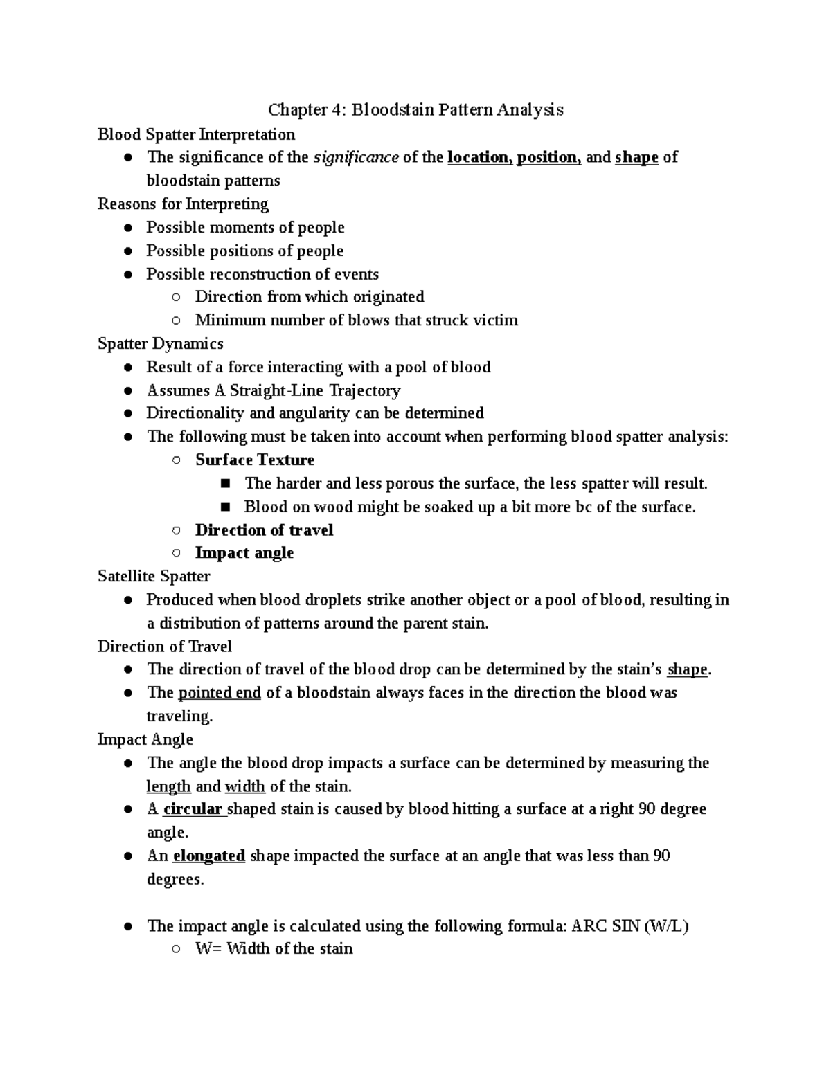 blood pattern analysis dissertation