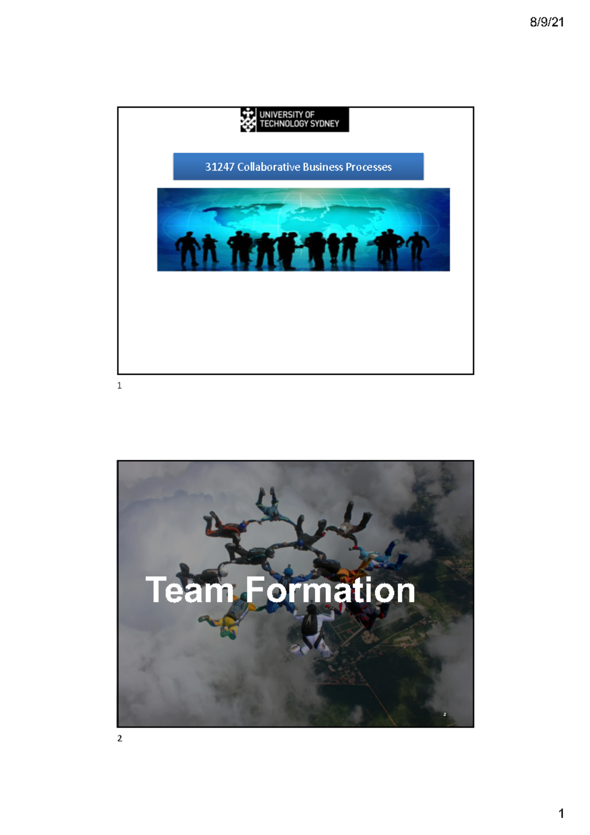 CBP Week 02-lecture slides - 31247 Collaborative Business Processes 1 ...