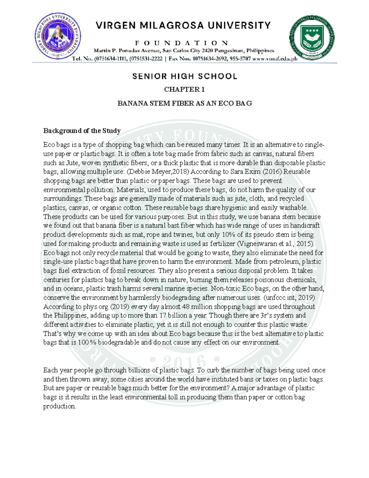 Chapter1final About banana CHAPTER 1 BANANA STEM FIBER AS AN ECO