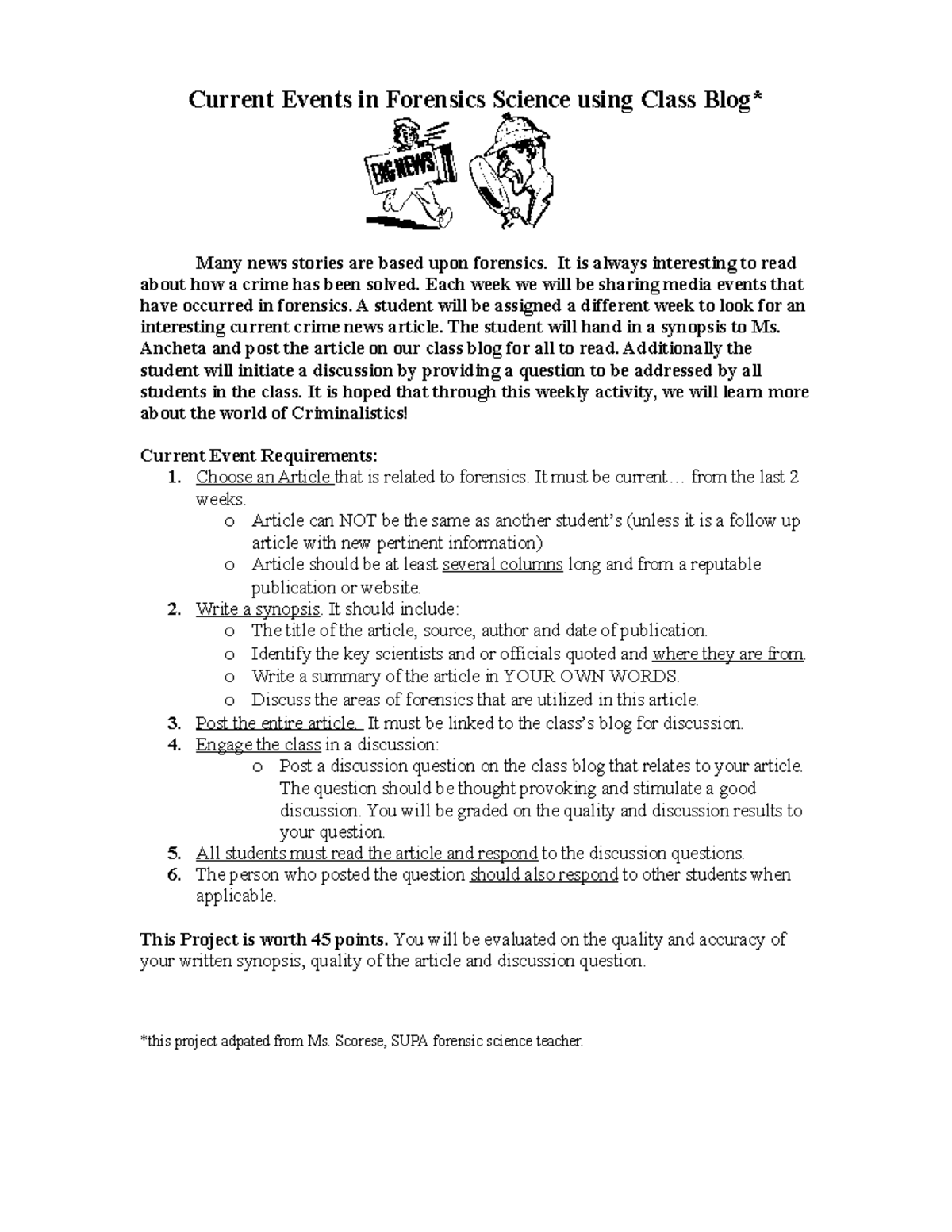 Current events forensic science Current Events in Forensics Science