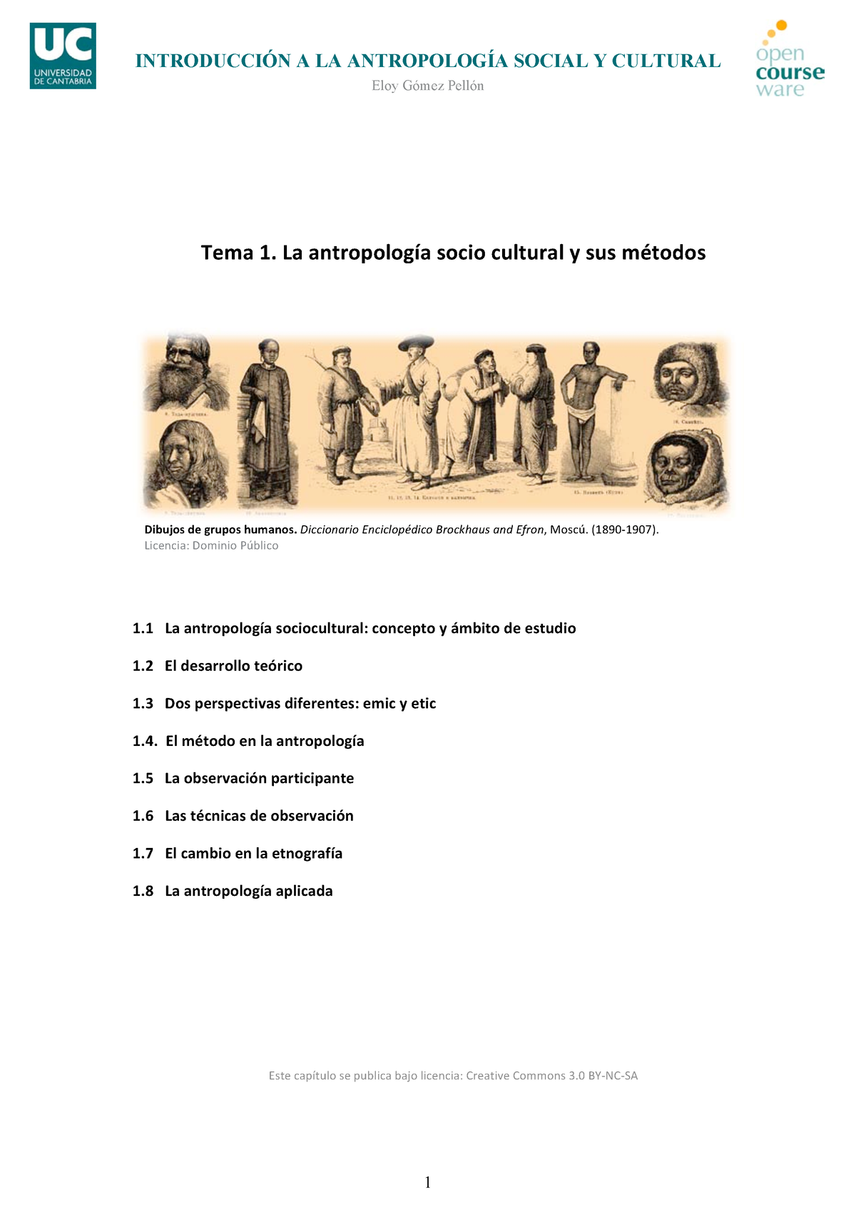 Tema 1 La Antropología Sociocultural Y Sus Métodos Eloy Gómez Pellón Tema 1 La Antropología 8122