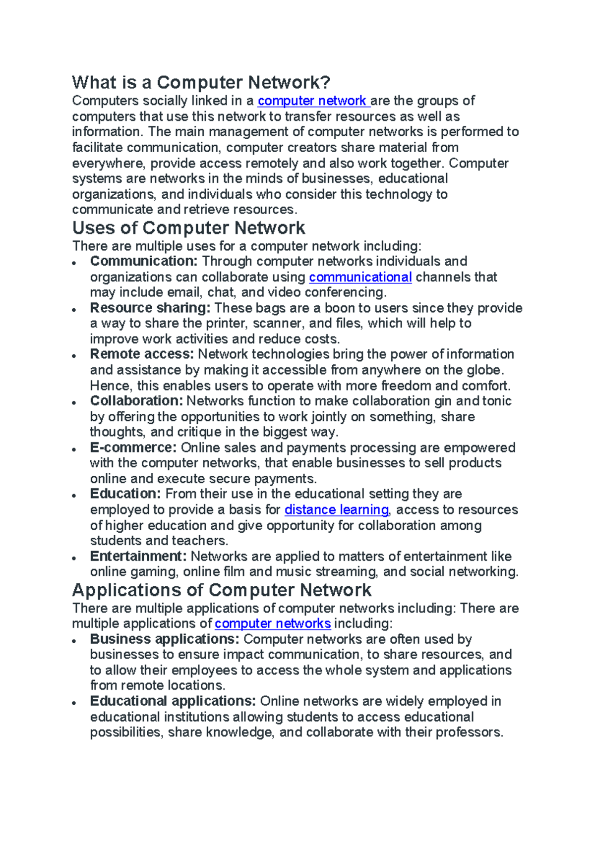 Computer networks computer networks unit 1 what are computer