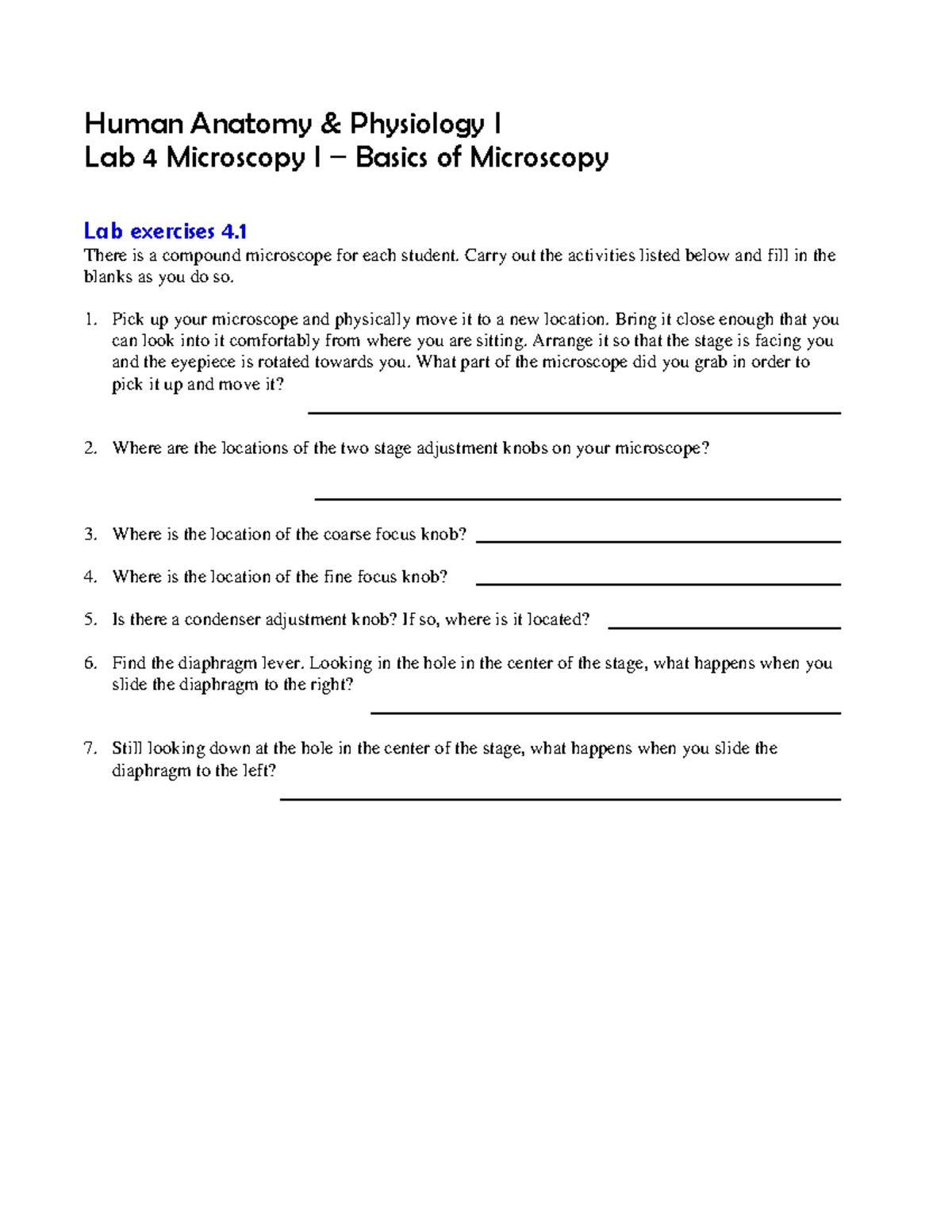 BSB 141L - Human Anatomy And Physiology I Laboratory - OER - Lab-4 ...