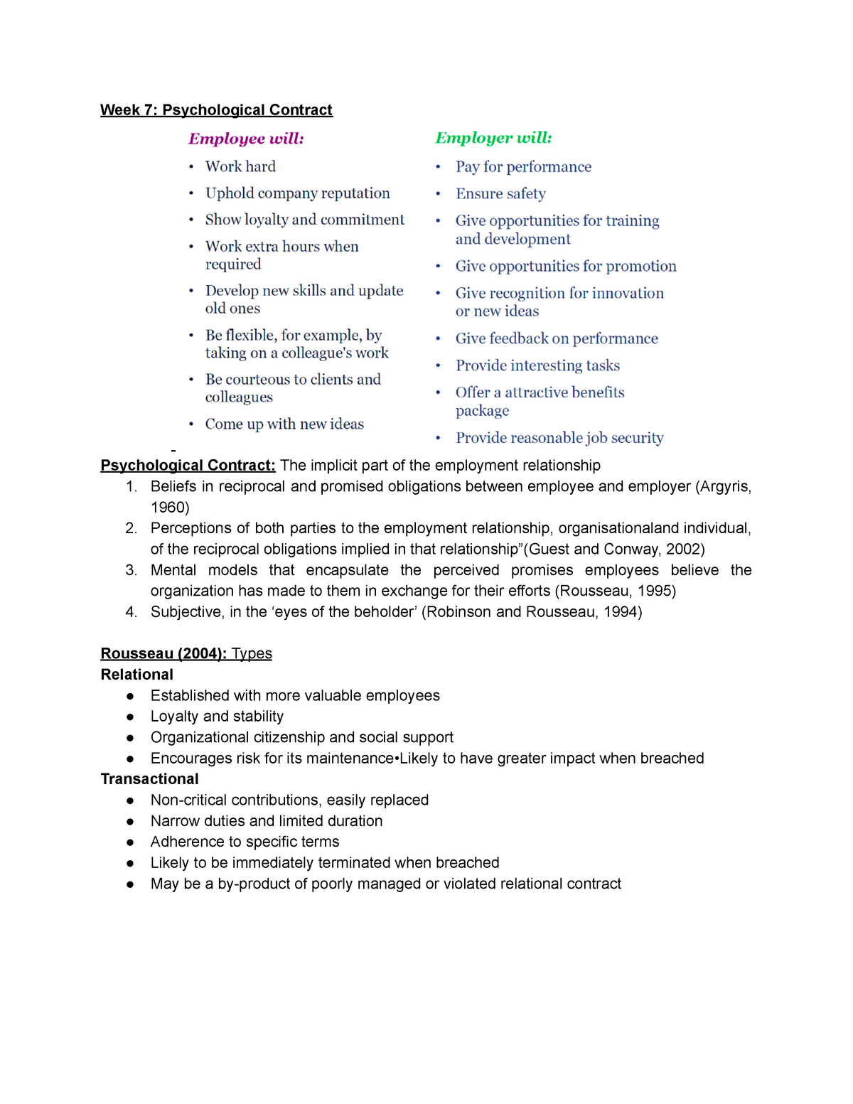 psychological contract international assignment