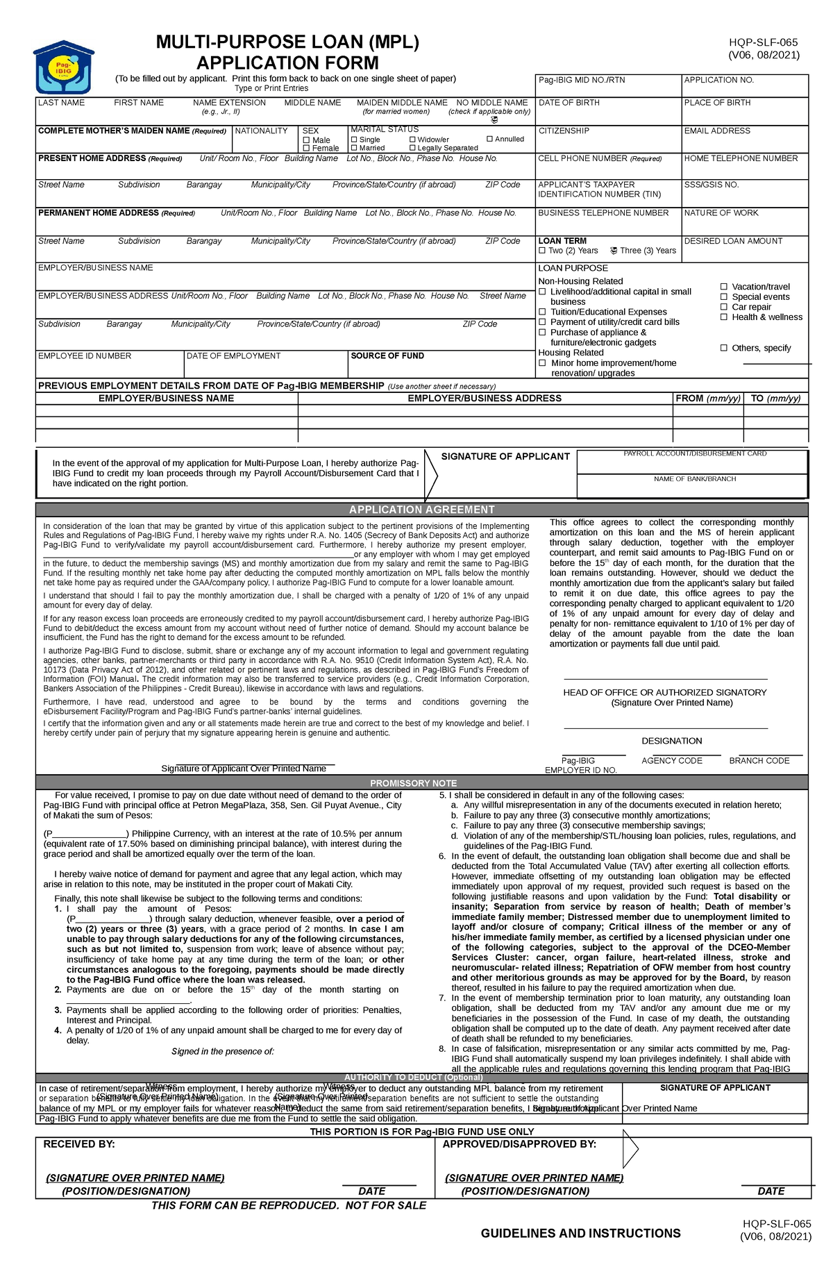 SLF065 Multi Purpose Loan Application Form V06 - MULTI-PURPOSE LOAN ...