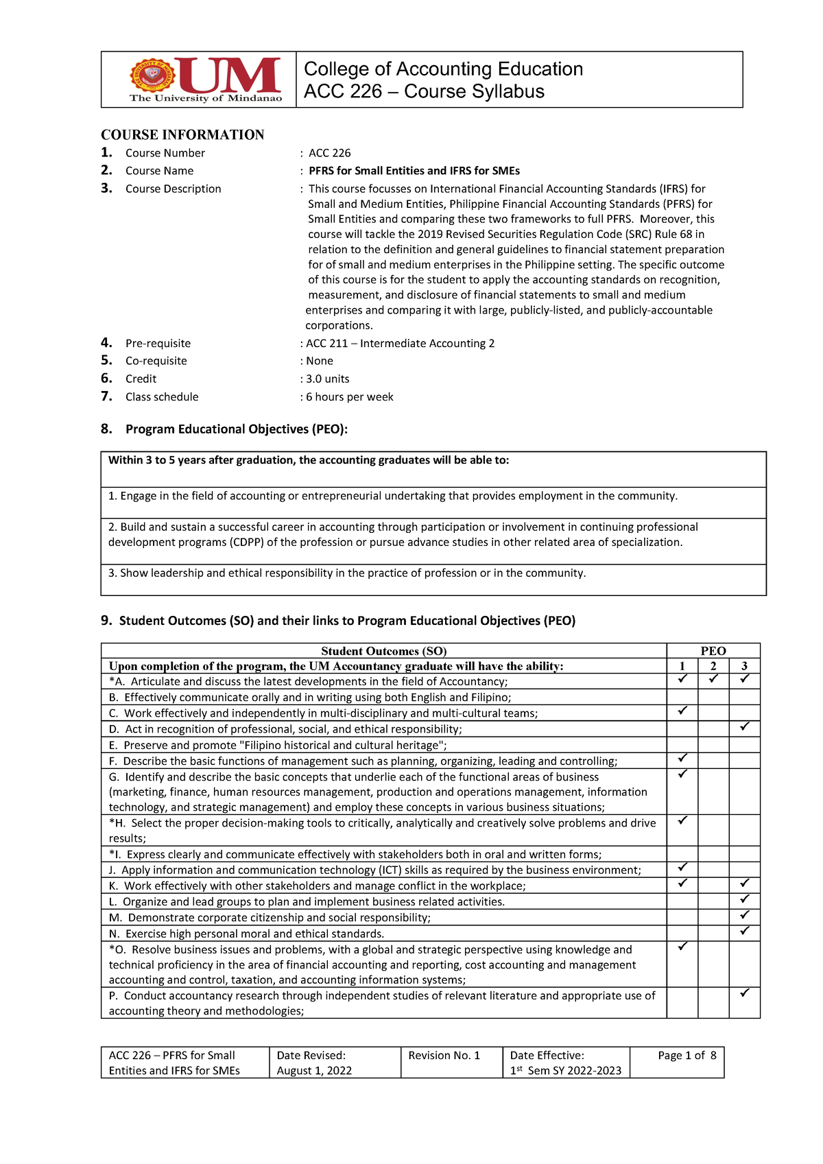 ACC 226 PFRS For Small Entities And IFRS For SMEs - ACC 226 – Course ...