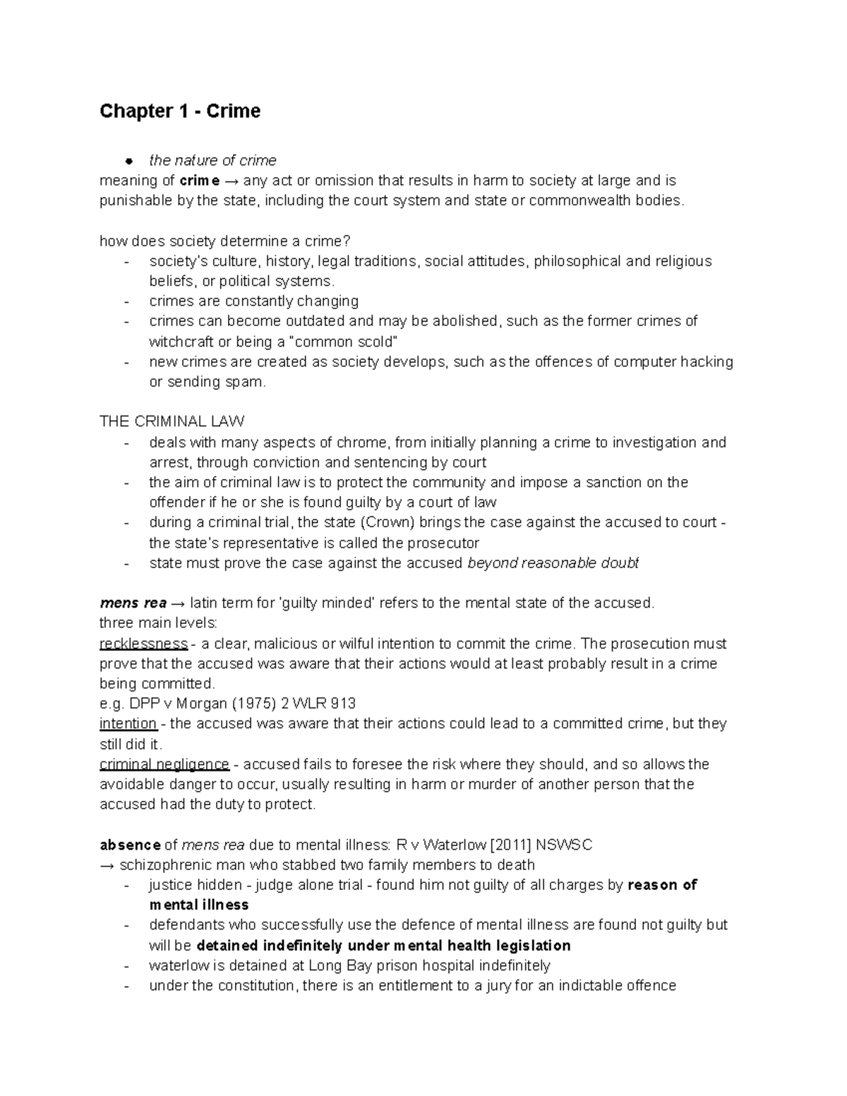 Chap 1 - crime - Chapter 1 - Crime the nature of crime meaning of crime ...