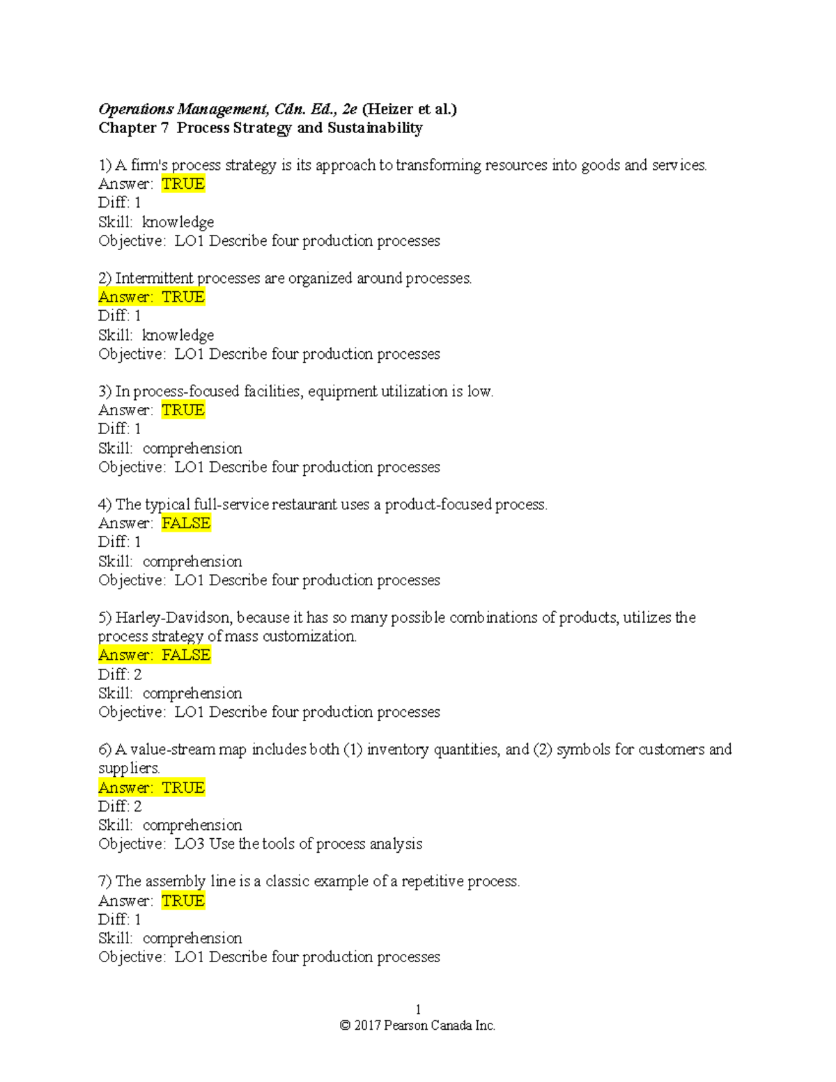 Chapter 7 - Operations Management, Cdn. Ed., 2e (Heizer Et Al.) Chapter ...